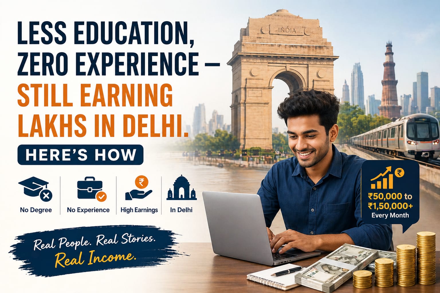 You are currently viewing Less Education, Zero Experience — Still Earning Lakhs in Delhi. Here’s How